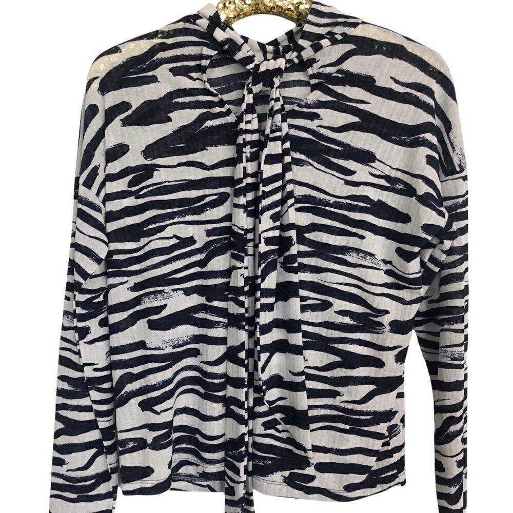 Nine West Navy Animal Print top